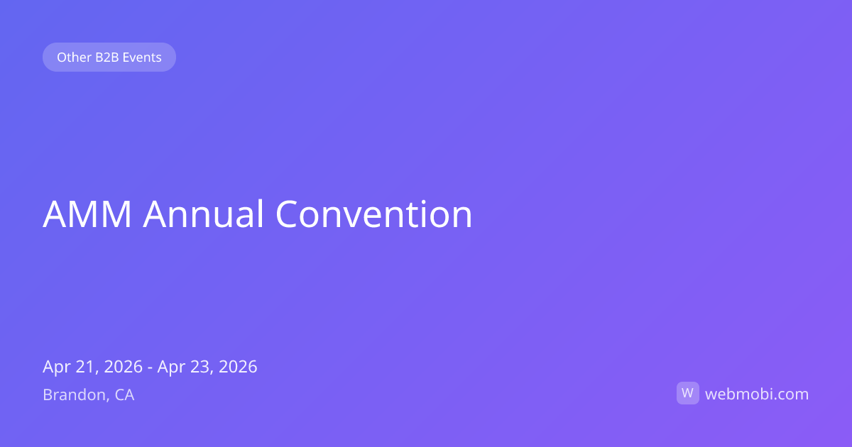 AMM Annual Convention | Apr 2026 | Brandon | WebMobi