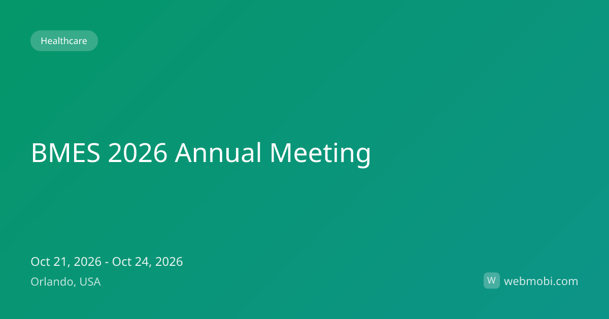 BMES 2026 Annual Meeting | Oct 2026 | Orlando | WebMobi