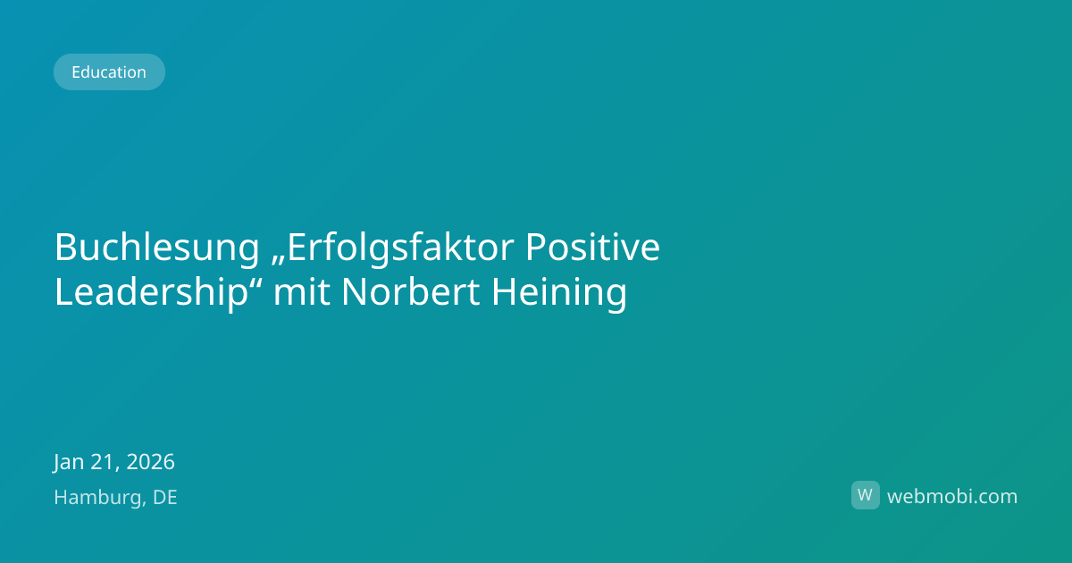 Buchlesung „Erfolgsfaktor Positive Leadership“ mit Norbert Heining ...