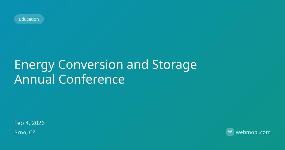 Energy Conversion and Storage Annual Conference | Feb 2026 | Brno | WebMobi