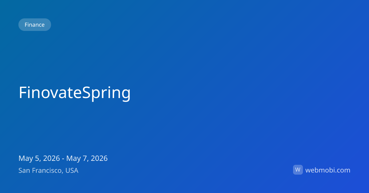 FinovateSpring | May 2026 | San Francisco | WebMobi