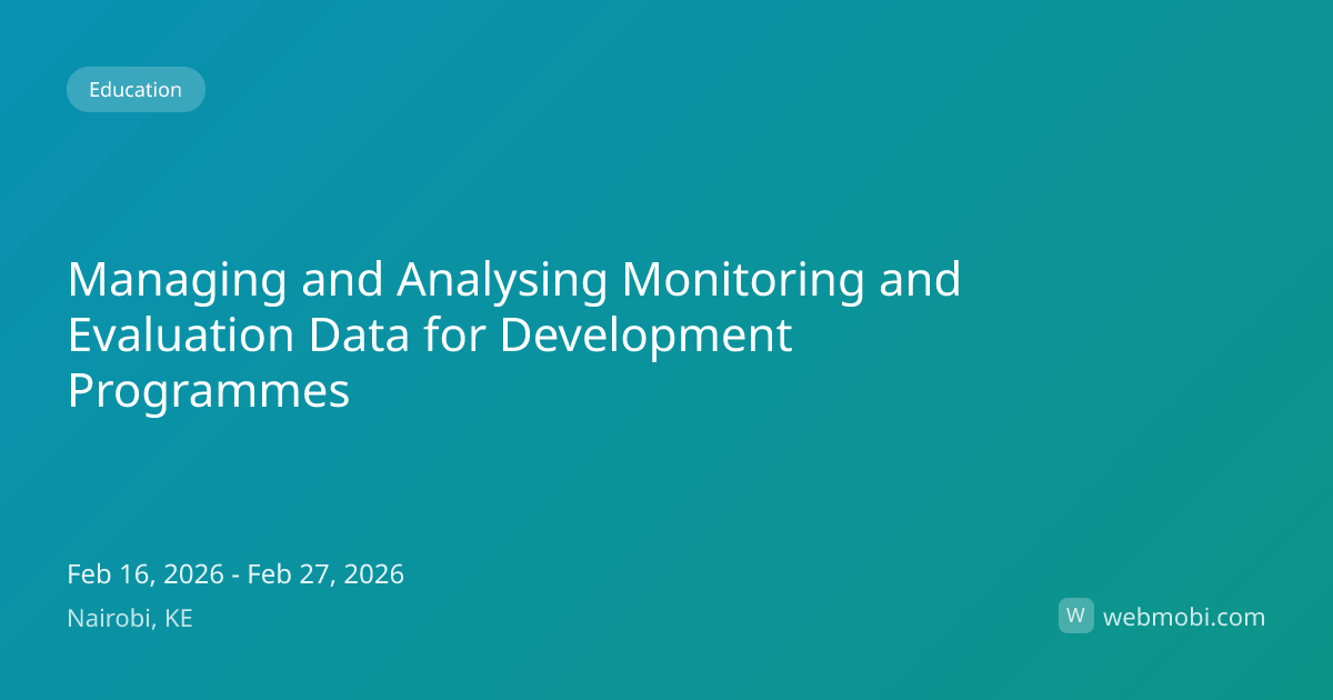 Managing and Analysing Monitoring and Evaluation Data for Development ...