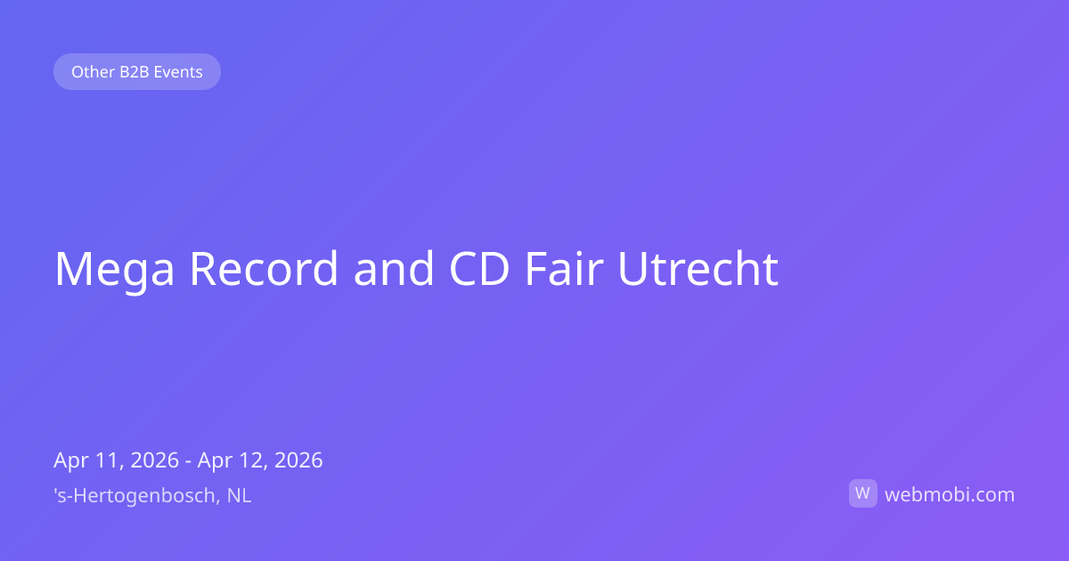 Mega Record and CD Fair Utrecht | Apr 2026 | 's-Hertogenbosch | WebMobi