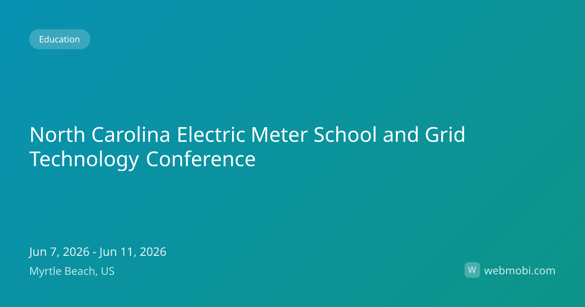 North Carolina Electric Meter School and Grid Technology Conference ...