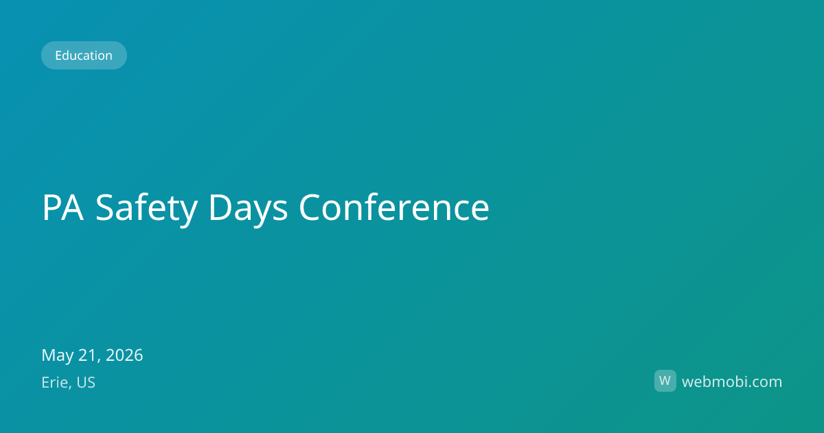PA Safety Days Conference | May 2026 | Erie | WebMobi
