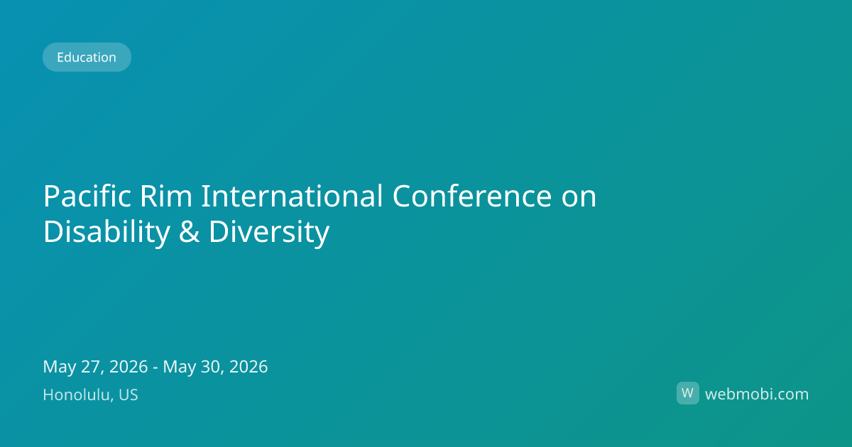 Pacific Rim International Conference on Disability & Diversity | May ...