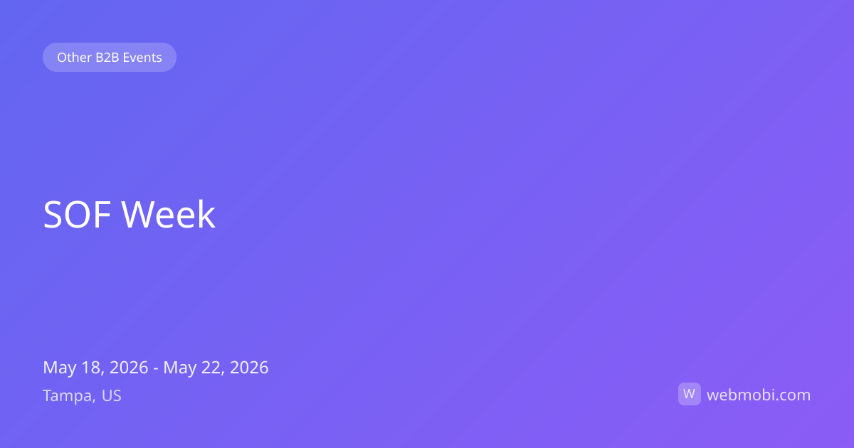 SOF Week | May 2026 | Tampa | WebMobi