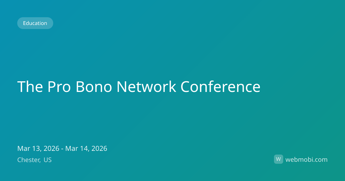 The Pro Bono Network Conference | Mar 2026 | Chester | WebMobi
