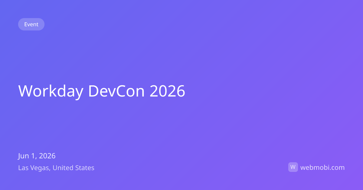 Workday DevCon 2026 | Jun 2026 | Las Vegas | WebMobi