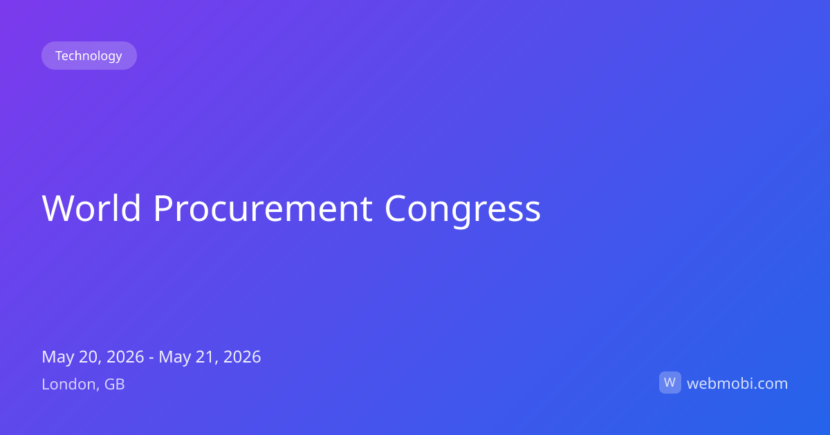 World Procurement Congress | May 2026 | London | WebMobi